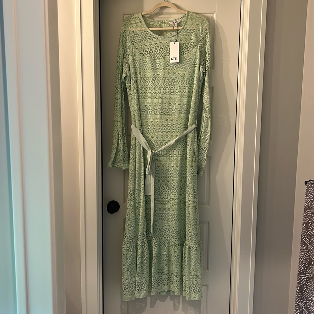 Long Tall Sally Green Lace Long Sleeve Dress